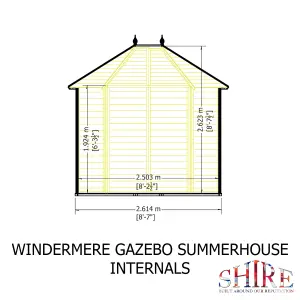 Windermere Hexagonal Summerhouse with Double Doors and 2 opening windows