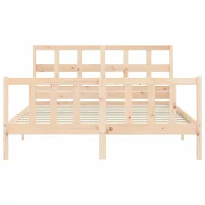 Berkfield Bed Frame with Headboard 160x200 cm Solid Wood