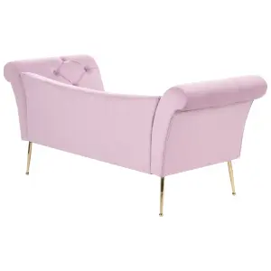 Velvet Chaise Lounge Light Violet NANTILLY