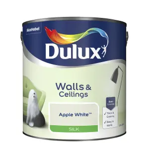 Dulux Natural hints Apple white Silk Emulsion paint, 2.5L