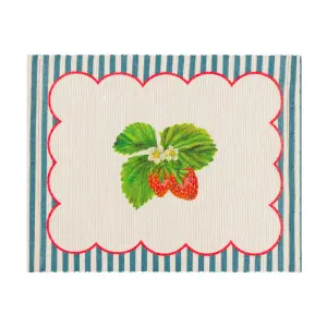 Wylder Nature Strawberry Stripes Set of 4 Indoor/Outdoor Placemats