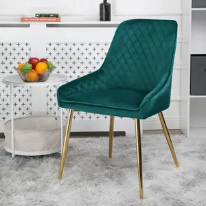 Hamilton - Dining x2 Chair in Velvet - (Green)