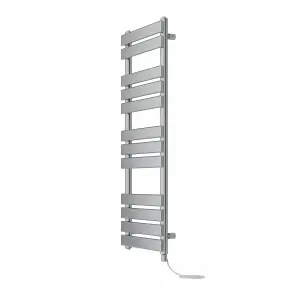 Rinse Bathrooms Electric Flat Panel Heated Towel Rail Chrome Bathroom Ladder Radiator Warmer 1200x450mm 600W