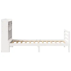 Berkfield Bookcase Bed without Mattress White 90x200 cm Solid Wood Pine