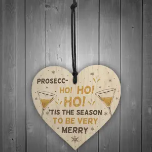 Red Ocean Funny Christmas Gift Gift Wooden Heart Prosecco Sign Gift