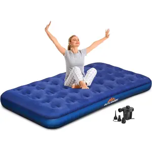 Double Airbed Mattress Guest Home Travel w/ AC Pump For Camping Hiking