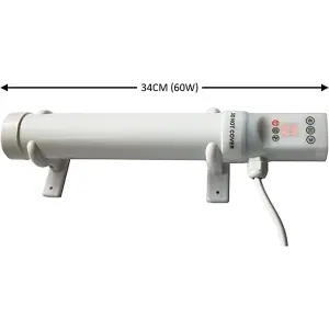 Mylek Tubular Heater 60W - 340mm - Low Energy Tube - Built in Digital Timer Thermal Cut Out - Mounting Brackets Greenhouse, Garage