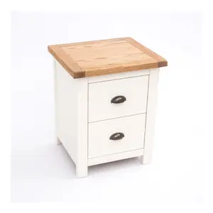 Lovere 2 Drawer Bedside Table Brass Cup Handle