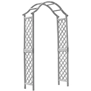 Garden Arch Wooden Pergola Feature Trellis Rose Climbing Plant Archway Grey Frame