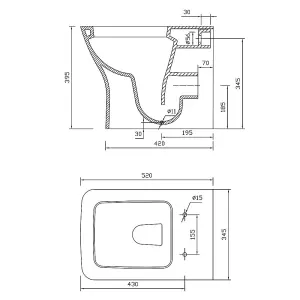 Hamilton Ceramic Back to Wall Toilet Includes Soft Closing Seat Quick Release Hinges & Cistern