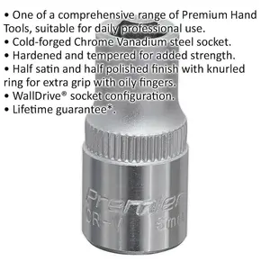 6mm Chrome Vanadium Forged Steel Drive Socket with 1/4" Square Drive