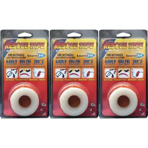 Bond It Silicone Rescue Tape White 25mm x 3.66m (Pack of 3)