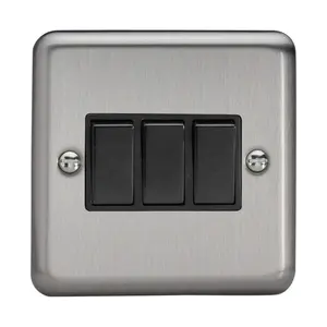 Varilight XS3B Rocker Switches 3 Gang Black