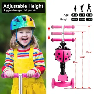 Children's Scooter with Removable Seat, Flashing LED Wheels, Height-Adjustable, aged 3 and over