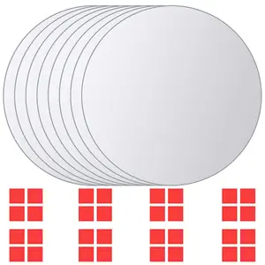 Berkfield 16 pcs Mirror Tiles Round Glass