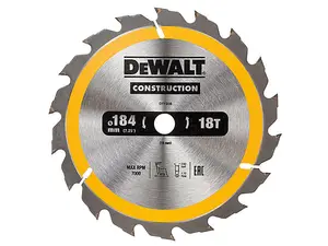 Dewalt DT1938-QZ Portable Construction Circular Saw Blade 184 x 16mm x 18T