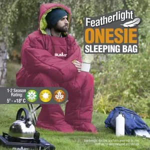 Wearable Sleeping Bag Berry Adults Large/XL Featherlite