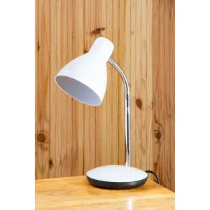 Interiors by Premier Grey Table Lamp for Work Desk, Desk Lamp with Conical Lamp Head, Long Lasting Iron Bedside Lamp