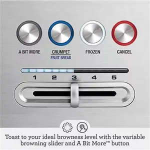 Sage A Bit More 2-Slice Toaster, Brushed Metal