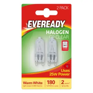 Eveready 25w Halopin G9 Clear - Twin Blister