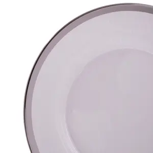 Maison by Premier Ida 27cm Plain Dinner Plate With Silver Rim