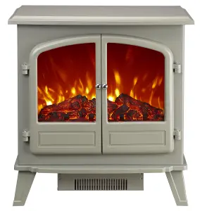 Focal Point Weybourne 1850W Matt Sage grey Electric Stove (H)670mm (W)635mm