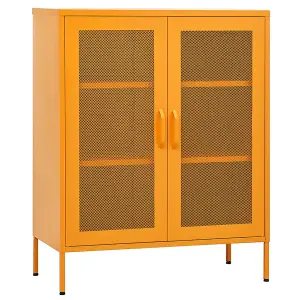 Berkfield Storage Cabinet Mustard Yellow 80x35x101.5 cm Steel