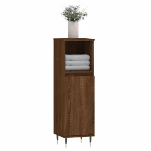 Berkfield Bathroom Cabinet Brown Oak 30x30x100 cm Engineered Wood