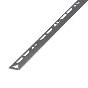 Diall Anthracite 10mm Straight Aluminium Tile trim