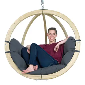 Amazonas Globo Single Seat Weatherproof Hanging Egg Hammock Chair in  Anthracite