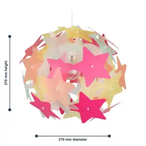 First Choice Lighting Multi Coloured Stars Easy Fit Light Shade