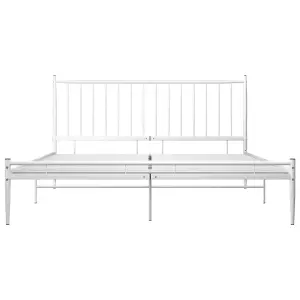 Berkfield Bed Frame White Metal 180x200 cm 6FT Super King