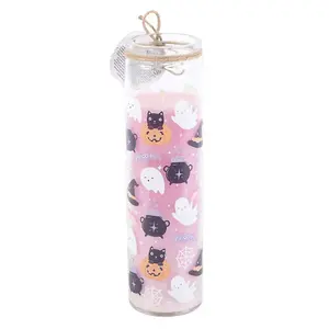 Something Different Candy Apple Pastel Halloween Tube Candle Pink/Black/White (One Size)