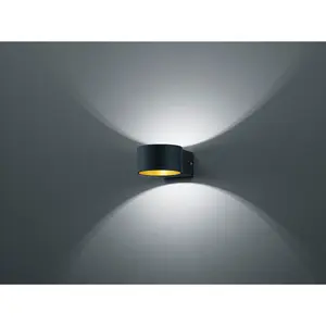 Luminosa Lacapo Modern Up & Down Wall Lamp Black Matt 3000K - UK Stock