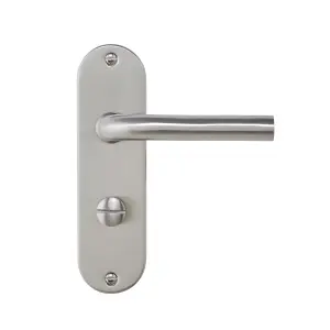 Colours Ayen Satin Nickel effect Steel Straight Bathroom Door handle (L)120mm