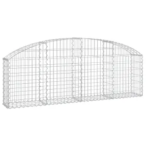 Berkfield Arched Gabion Basket 200x30x60/80 cm Galvanised Iron