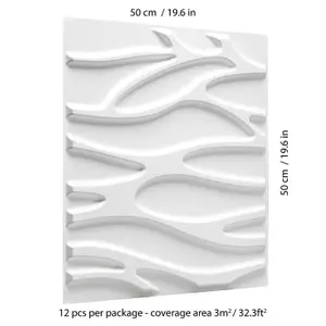 Julotte Design 12 Boards 50x50cm 3D Wall Panel