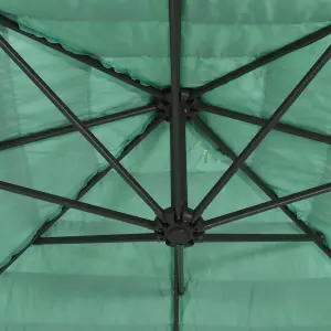 Berkfield Garden Parasol with Steel Pole Green 388x388x248 cm