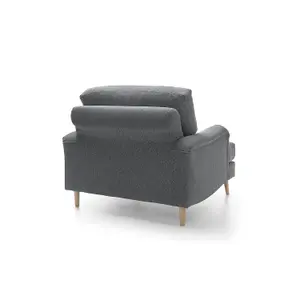 Harper Chenille Armchair Dark Grey