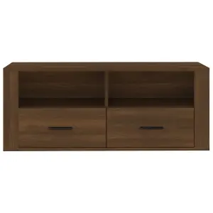 Berkfield TV Cabinet Brown Oak 100x35x40 cm Engineered Wood