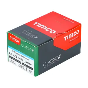 TIMCO Classic Multi-Purpose Countersunk A4 Stainless Steel Woodcrews - 4.0 x 25 (200pcs)