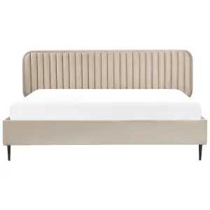 Velvet EU Super King Size Bed Taupe BRIN