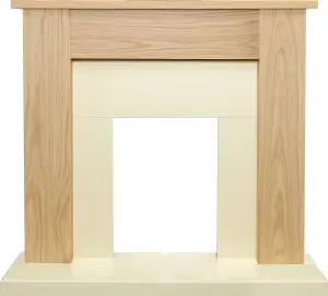 Adam New England Fireplace in Oak & Cream, 48 Inch