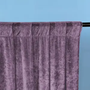 4x1M Crushed Velvet Backdrop, Photography Background Blackout Curtain - Lavender