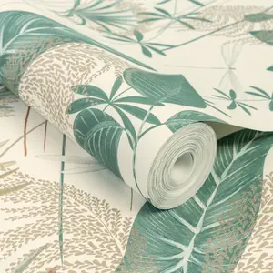 Grandeco Foliage Sprigs Loma Textured Wallpaper,  Green