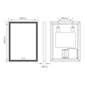 Luxury Illuminated LED Mirror Touch Sensor Dimmable