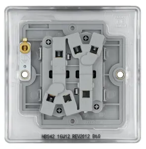 BG 16A 2 way 2 gang Light switch Matt Steel effect