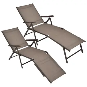 Costway 2Pcs Patio Foldable Chaise Lounge Chair Outdoor Portable Reclining Chair