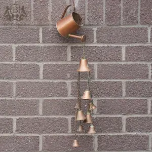 Galvanised Metal Watering Can Wind Chimes Vintage Copper Home Garden Ornament