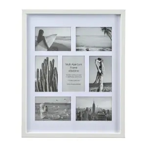 Matt White Pine effect Plain Multi Picture frame (H)55.6cm x (W)45.6cm